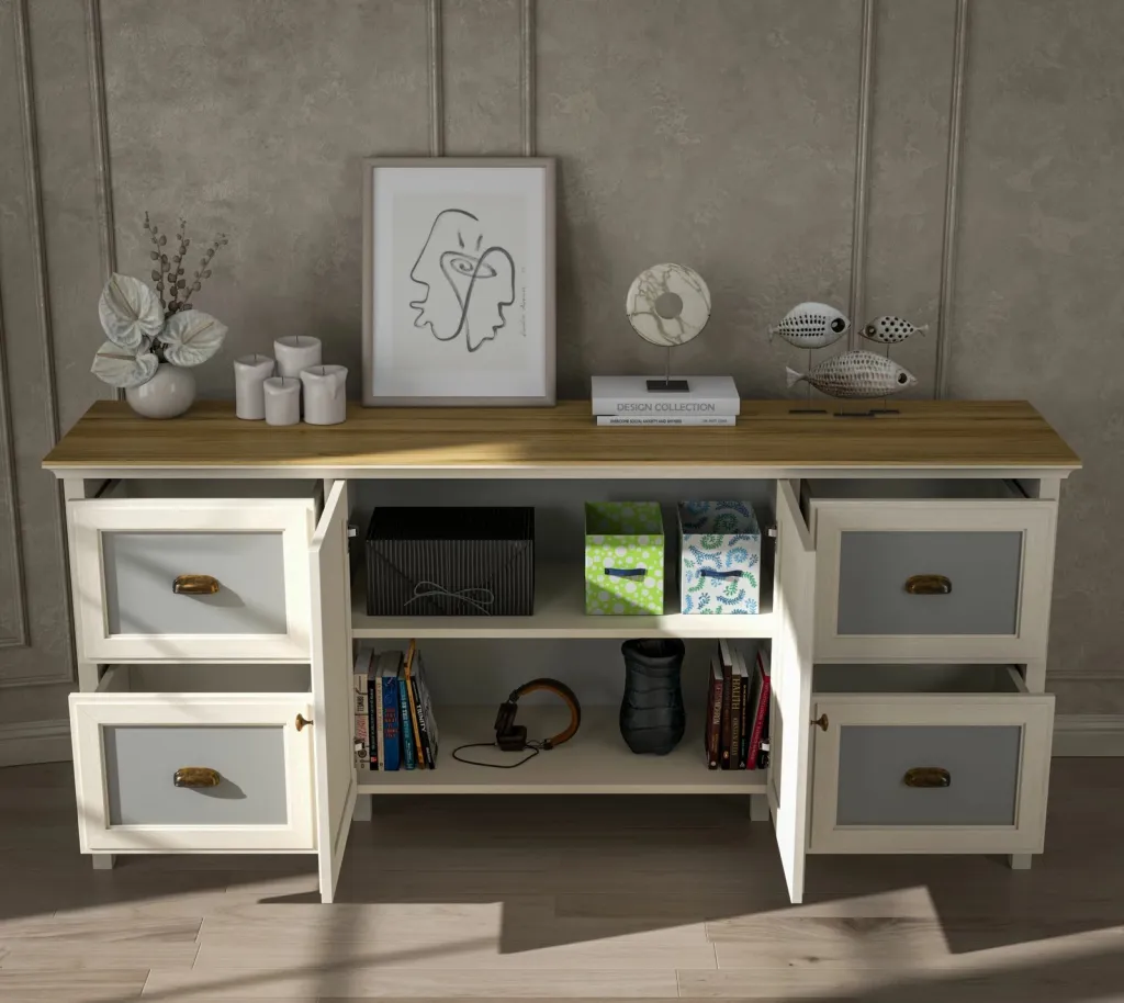Konsol Skye Decor, krem, lis, gri, FRN-21010 - 3