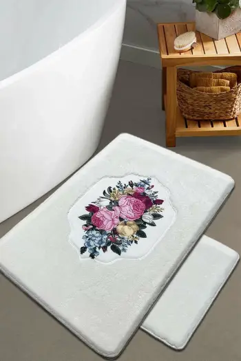 Set tapetash për banjo (2 copë), Mijolnir, Bella Rose, ngjyrë ecru