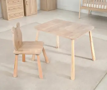Set tavoline për fëmijë Skye Decor, BLTYZ-AKTV063, ngjyrë lisi, 11 pjesë