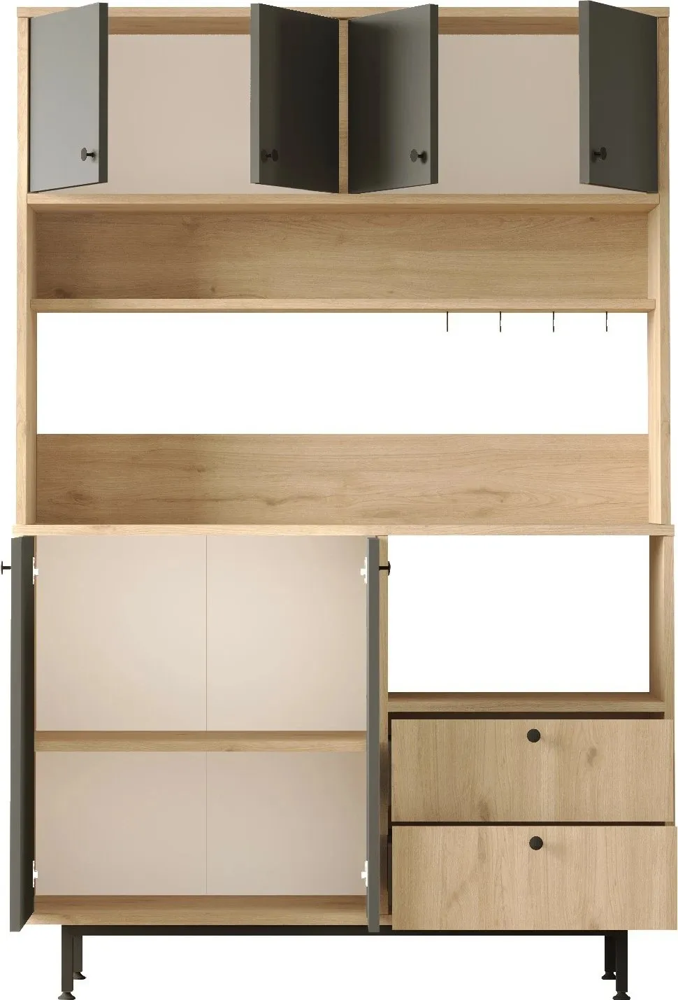 Dollap multifunksional Skye Decor, RE5-SA, ngjyrë lis dhe antracit - 5