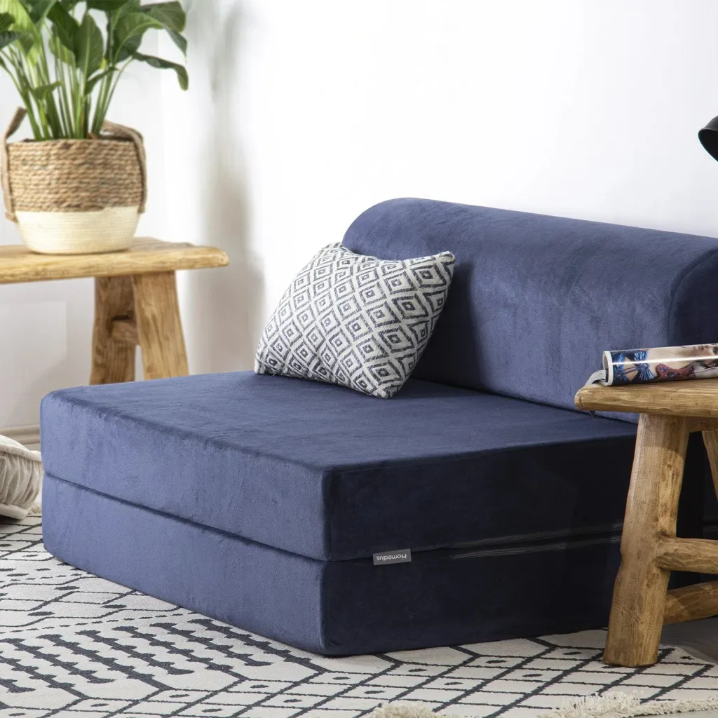 Divan-krevat dy vendësh, kadife blu, Atelier del Sofa, Magic - 2