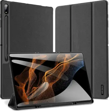 Mbështjellës tabletë Dux Ducis Domo, me Smart Sleep, me qëndrim/stand, për Samsung Galaxy Tab S8 Ultra/Tab S9 Ultra (SM-X900/SM-X906), me mbajtës stylus, ngjyrë e zezë