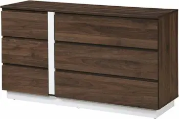 Komodë me 6 sirtarë, ngjyrë arre dhe e bardhë, 120x39x70cm