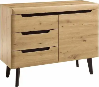 Komodë GRIF me 1 derë, 3 sirtarë, ngjyrë natyrale, 107x40x87