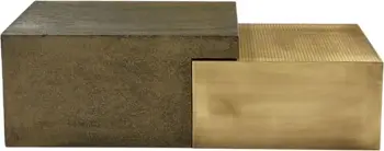 Set tavolinash kafeje CONTACTO, 2 copë, ngjyrë ari antik dhe bronzi antik, 122x61x38