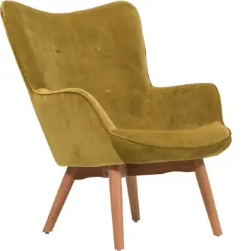 Fotel pop up, dizajn skandinav, kadife lime, 72x82x94cm