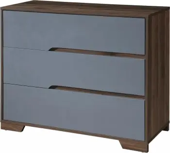 Komodë me 3 sirtarë, ngjyrë arrë-gri, 100x45x80