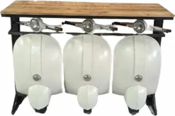 Konsol Vespa, ngjyrë e bardhë krem, natyrale, 138x52x100