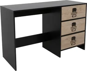 Tavolinë pune BLACKLY SLOT me 3 sirtarë, ngjyrë lis i zi - sonoma decape, 120x48x76.5