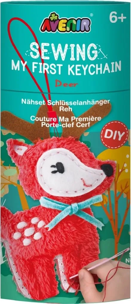 Set qepjeje Avenir Sew a Deer Keychain, lodër varëse çelësash, për fëmijë - 1
