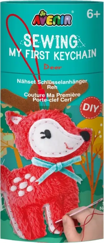 Set qepjeje Avenir Sew a Deer Keychain, lodër varëse çelësash, për fëmijë