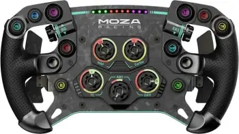 Timon gaming MOZA Racing GS V2P RS056 për PC, fibra karboni, 300mm, me butona të ndriçuar