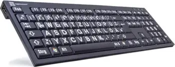 Tastierë LogicKeyboard XL-Print DE, shkronja të bardha në të zezë, PC