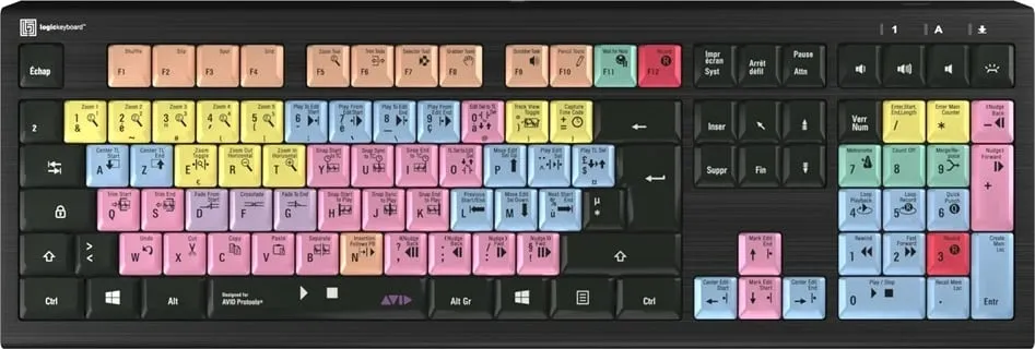 Tastierë LogicKeyboard Astra 2 Pro Tools FR për PC, shumëngjyrëshe - 1
