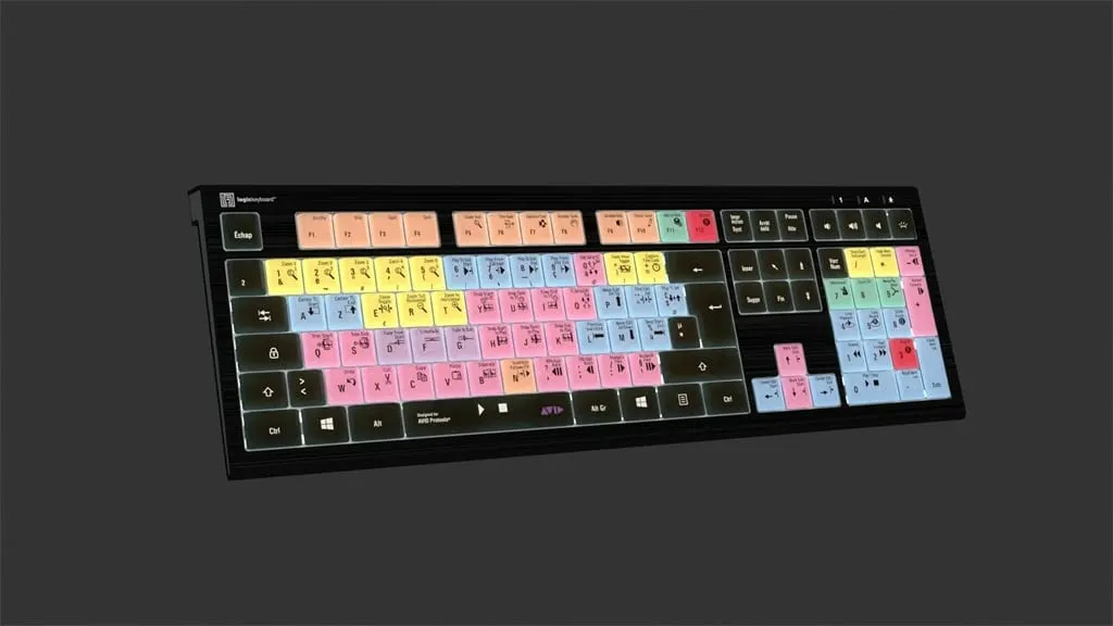 Tastierë LogicKeyboard Astra 2 Pro Tools FR për PC, shumëngjyrëshe - 4