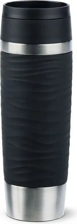 Termos udhëtimi Emsa TRAVEL MUG Waves Grande 0.5L, e zezë