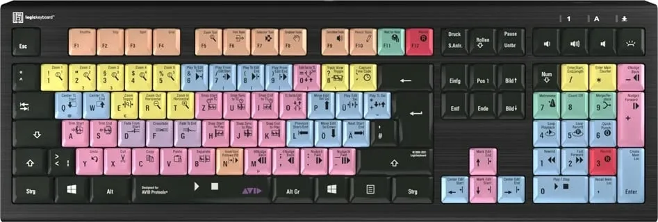 Tastierë LogicKeyboard Astra 2 DE për Pro Tools, PC, me taste shumëngjyrëshe - 1