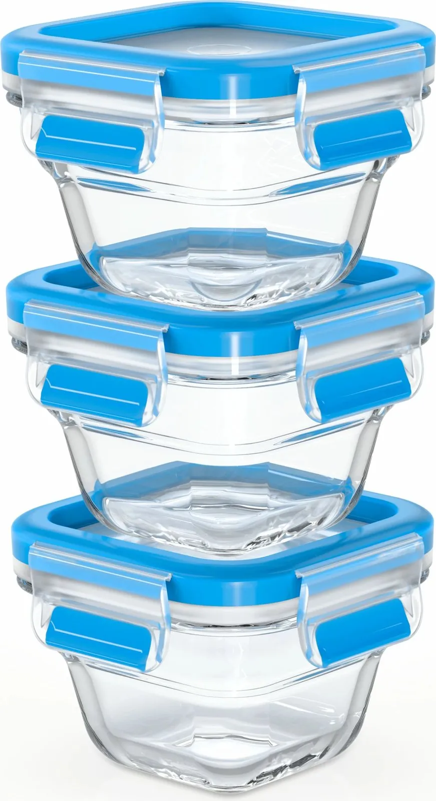 Set enësh qelqi Emsa N10507 Clip & Close 3 copë, transparent/kaltër - 1