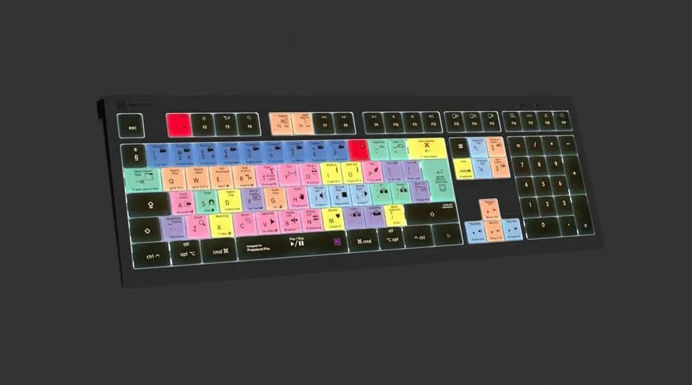 Tastierë LogicKeyboard Astra 2 për Adobe Premiere Pro CC, UK layout, Mac, shumëngjyrëshe - 5