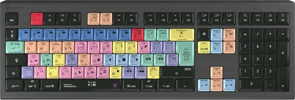 Tastierë LogicKeyboard Astra 2 për Adobe Premiere Pro CC, UK layout, Mac, shumëngjyrëshe - 6