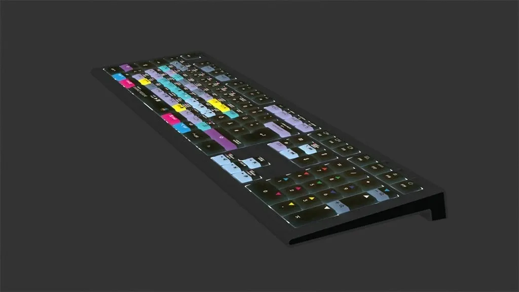 Tastierë LogicKeyboard Astra 2 DaVinci Resolve DE Mac, ndriçim, shumëngjyrëshe - 3