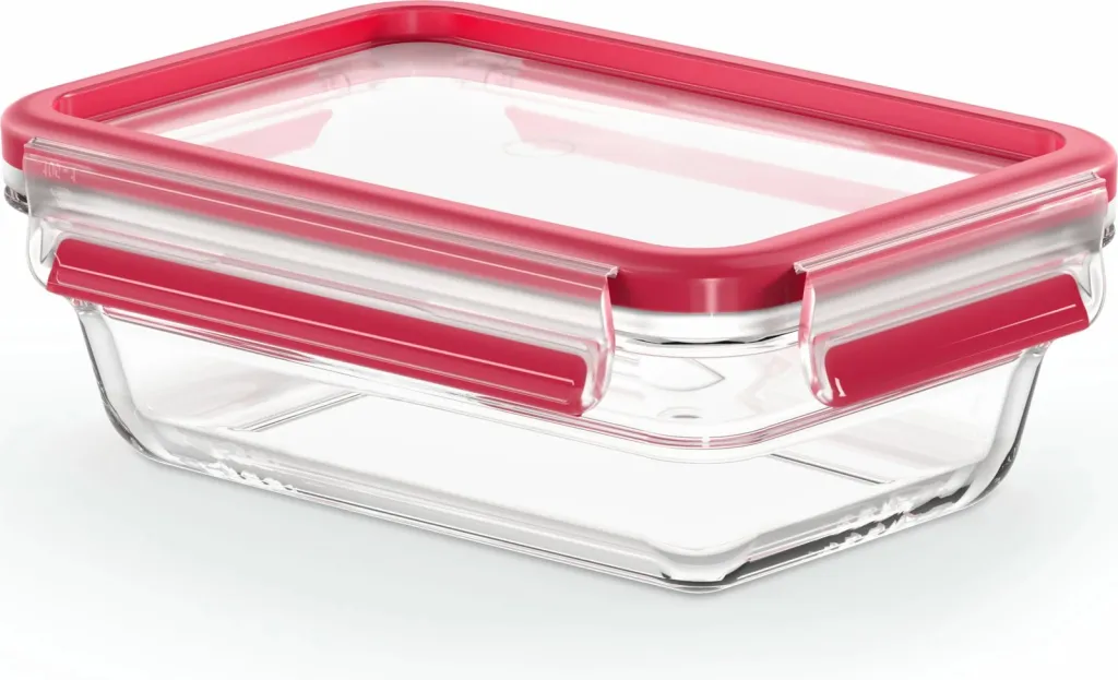 Enë qelqi Emsa Clip & Close N10406 0.7L, e kuqe - 1