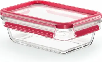 Enë qelqi Emsa Clip & Close N10406 0.7L, e kuqe