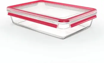 Enë qelqi Emsa Clip & Close N10412, 3L, transparent, kapak i kuq