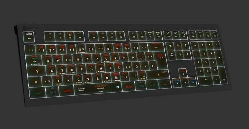 Tastierë LogicKeyboard Astra 2, macOS X Shortcuts, DE layout, e zezë - 4