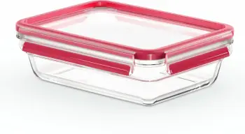 Enë ushqimi Emsa Clip & Close Glas N10409 1.1L, e kuqe