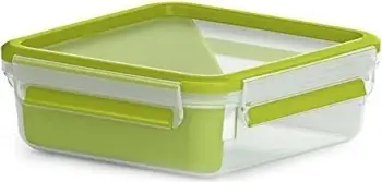Kuti ushqimi Emsa Lunch- und Snackbox me ndarje dhe kapak, jeshile