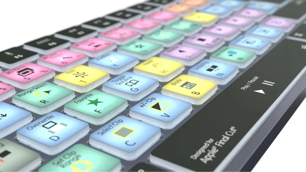Kasë Logickeyboard LKB-FCPX10-TM-UK, wireless, Bluetooth, full-size, backlight, Final Cut Pro, titanium - 5