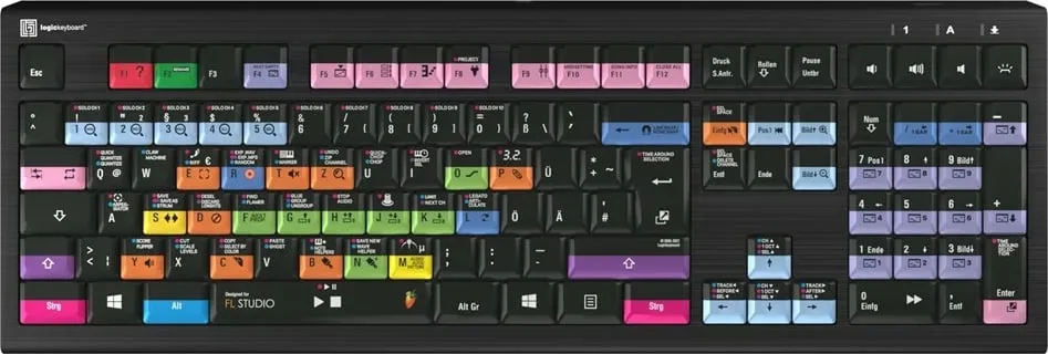 Tastierë LogicKeyboard FL Studio Astra 2 DE për PC, me taste të ngjyrosura - 1
