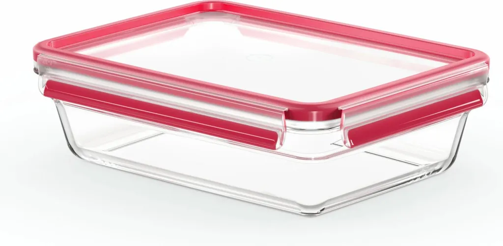 Enë qelqi Emsa N10411 Clip & Close 2L, e kuqe - 1