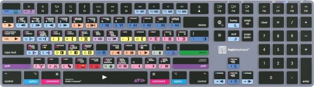 Kasë Logickeyboard LKB-MCOMP-TM-UK, full-size, wireless & me kabllo, Bluetooth, QWERTY, gri titanium - 2