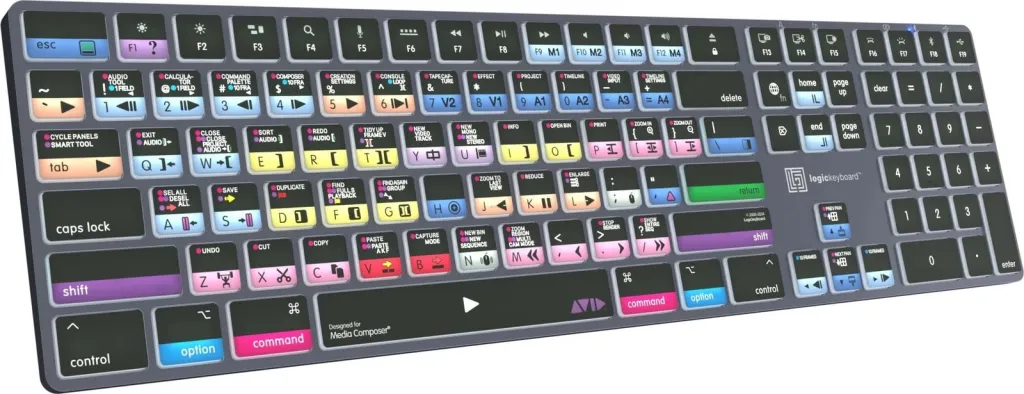 Kasë Logickeyboard LKB-MCOMP-TM-UK, full-size, wireless & me kabllo, Bluetooth, QWERTY, gri titanium - 3