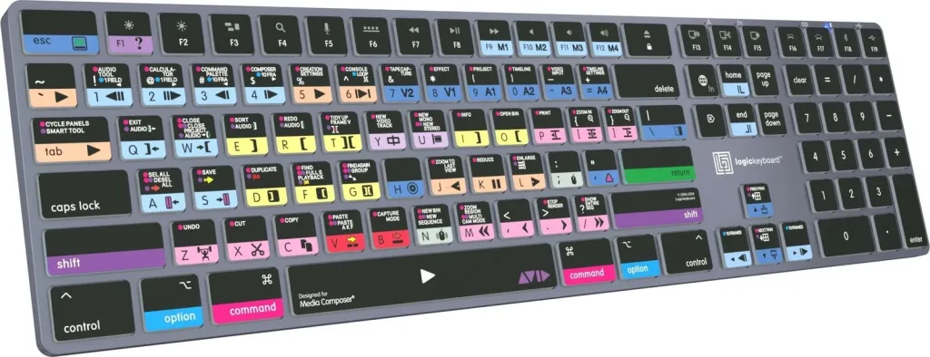 Kasë Logickeyboard LKB-MCOMP-TM-UK, full-size, wireless & me kabllo, Bluetooth, QWERTY, gri titanium - 4