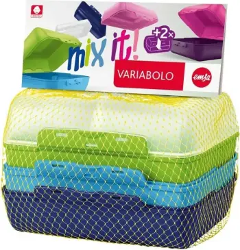 Set enësh plastike Emsa Variabolo 4 copë, shumëngjyrëshe
