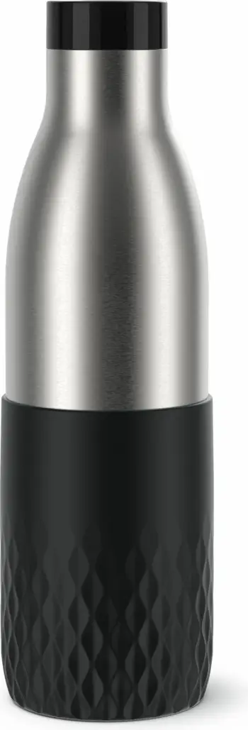 Termos Emsa BLUDROP Sleeve 0.7L, çelik inox, silikon, e zezë