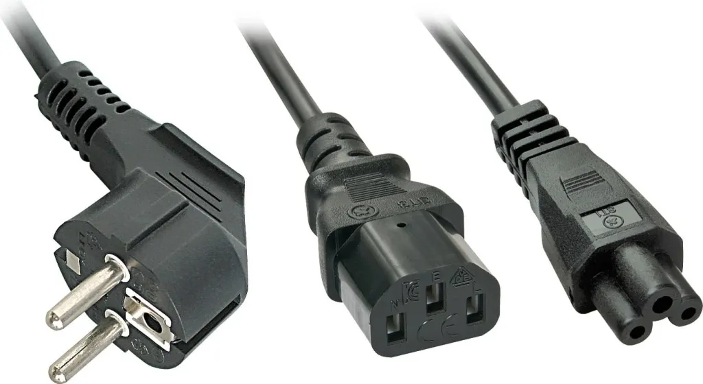 Kabllo fuqie LINDY IEC-Y, Schuko/C13/C5, 2m, e zezë - 1