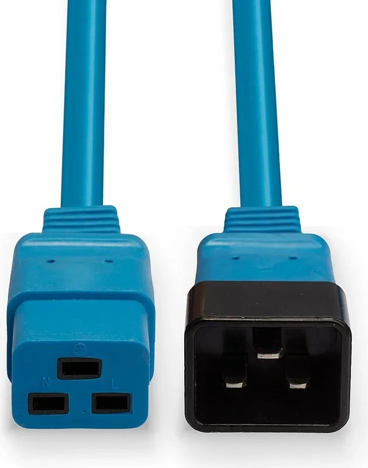 Kabllo energjie LINDY IEC C19 në C20, 3m, blu - 4