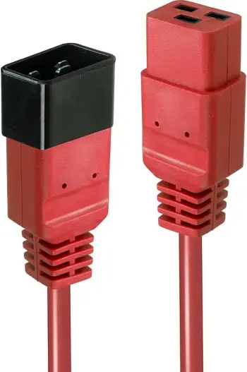 Kabllo zgjatues energjie Lindy IEC C19 në C20, 3m, 16A 250V, e kuqe