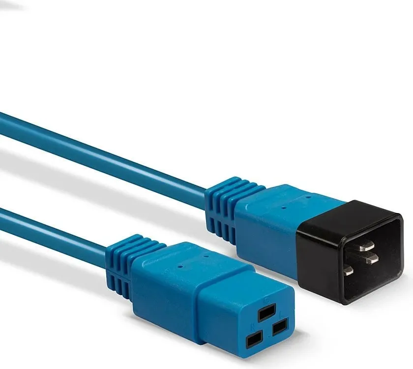 Kabllo energjie LINDY IEC C19 në C20, 2m, blu - 3