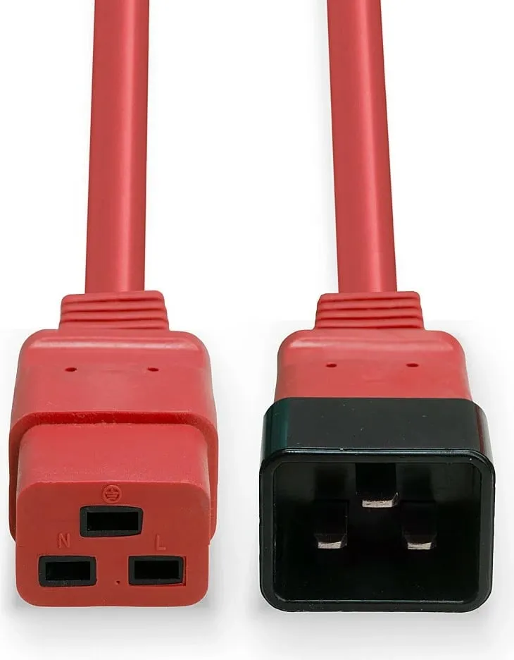 Kabllo energjie LINDY IEC C19 në C20, 1m, e kuqe - 4
