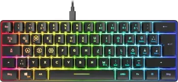 Tastierë gaming Speedlink LETOS RGB, 60%, QWERTZ, me drita RGB, e zezë