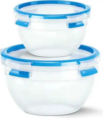 Set enësh plastike Emsa Clip & Close N1011600, 2 copë, transparente/blu