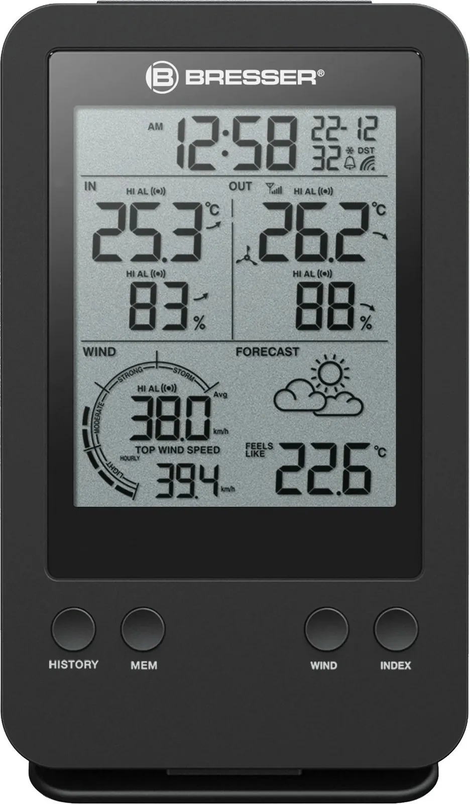 Stacion moti Bresser Windmesser 3-in-1, digjital, i zi - 2