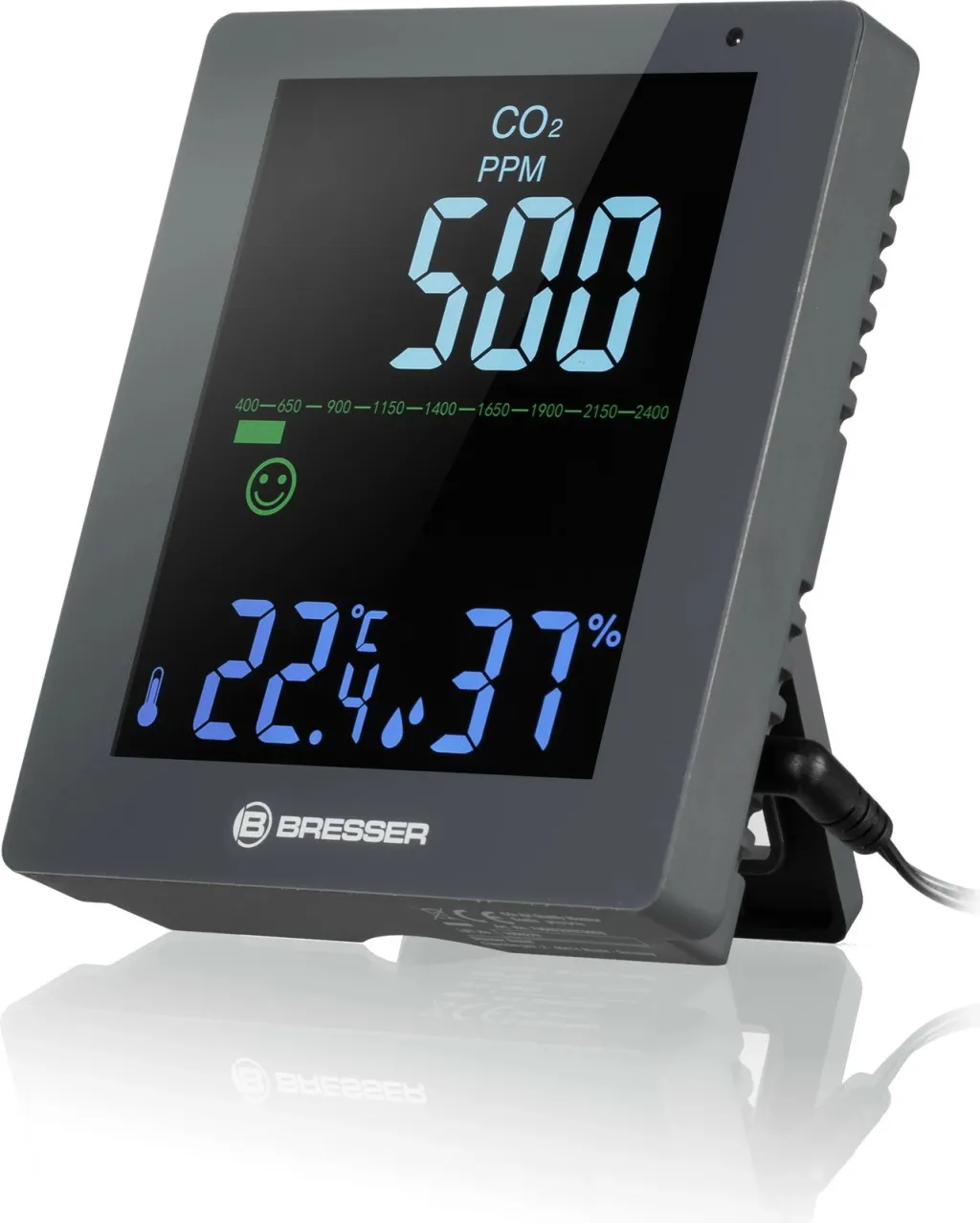 Monitor cilësie ajri Bresser Optics 7004020GYE000, CO2 temperaturë lagështi, gri - 1