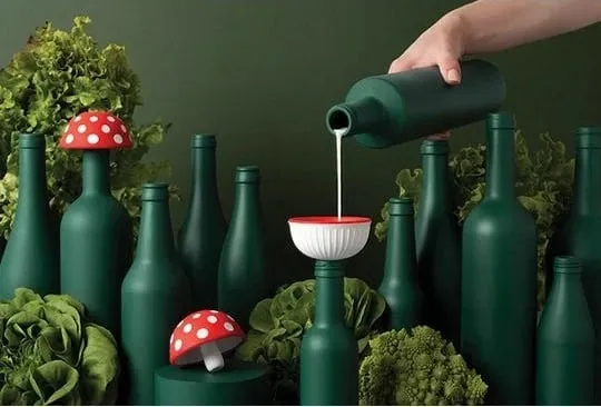 Trichter OTOTO Magic Mushroom, dizajn kërpudhe, kuqe-bardhë - 2