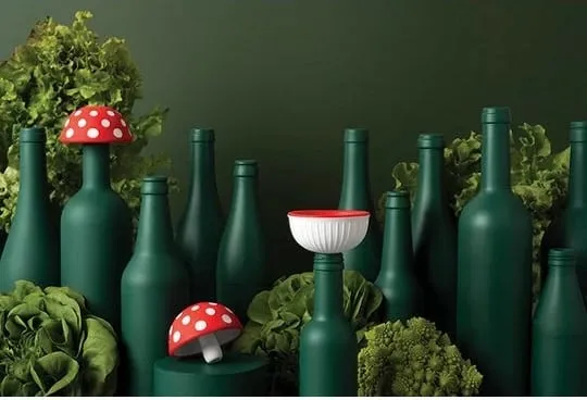 Trichter OTOTO Magic Mushroom, dizajn kërpudhe, kuqe-bardhë - 3